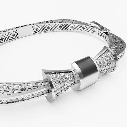 The Rose Bow - Diamond Pavé Bow Bangle