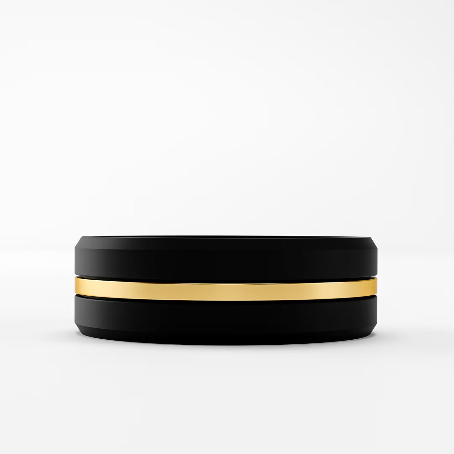 The Onyx Stripe - Black Onyx Band with Gold Center Inlay