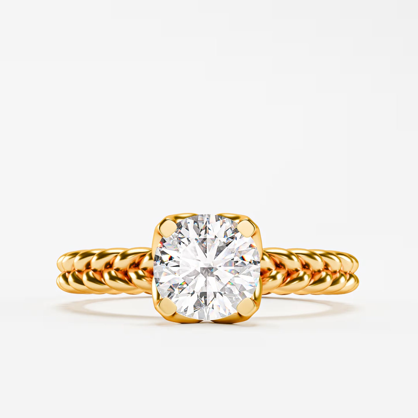 The Rope Solitaire - Twisted Braid Diamond Ring by Gehnok