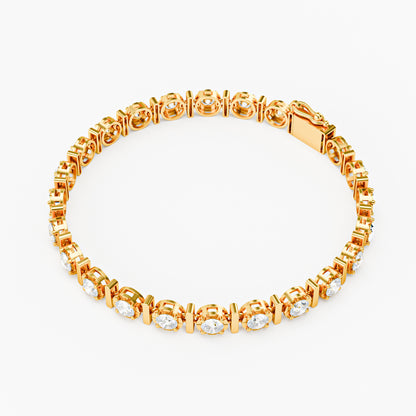 The Station - Graduated Diamond Open Bezel Tennis Bracelet
