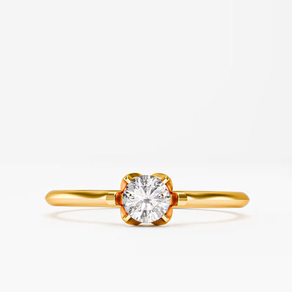 The Tulip - 6 Prong Floral Diamond Solitaire