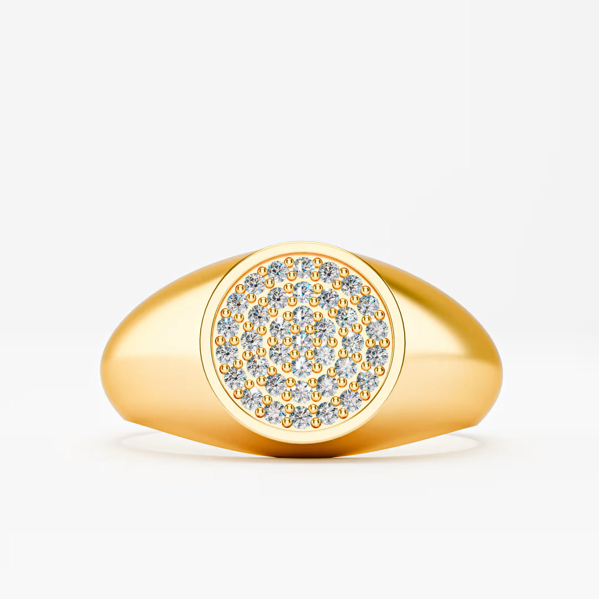 The Diamond Signet - Oval Pavé Diamond Men's Ring