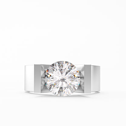 The Floating Stone - Men's Bar Set Diamond Ring