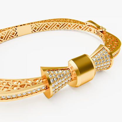 The Rose Bow - Diamond Pavé Bow Bangle