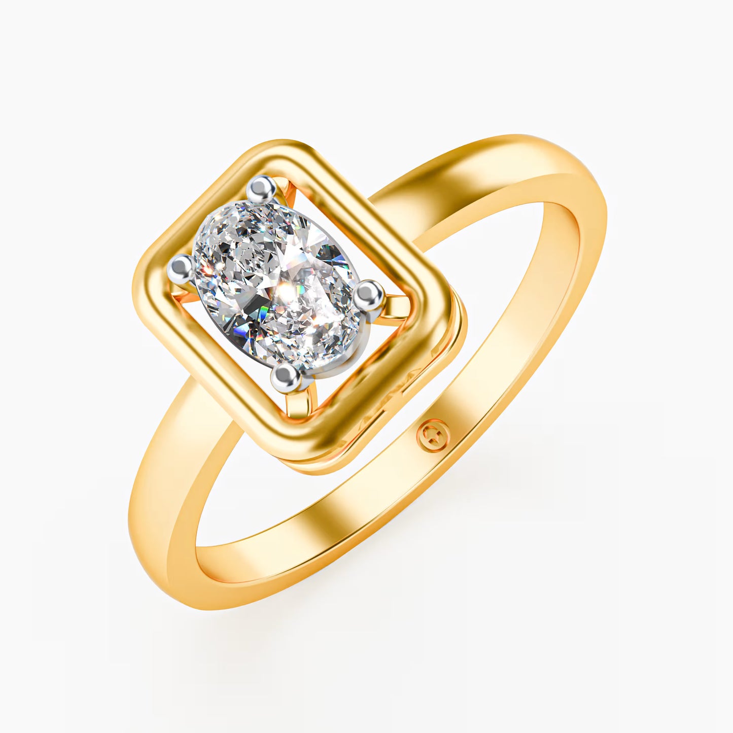 The Swirl - Oval Diamond Open Frame Solitaire Ring