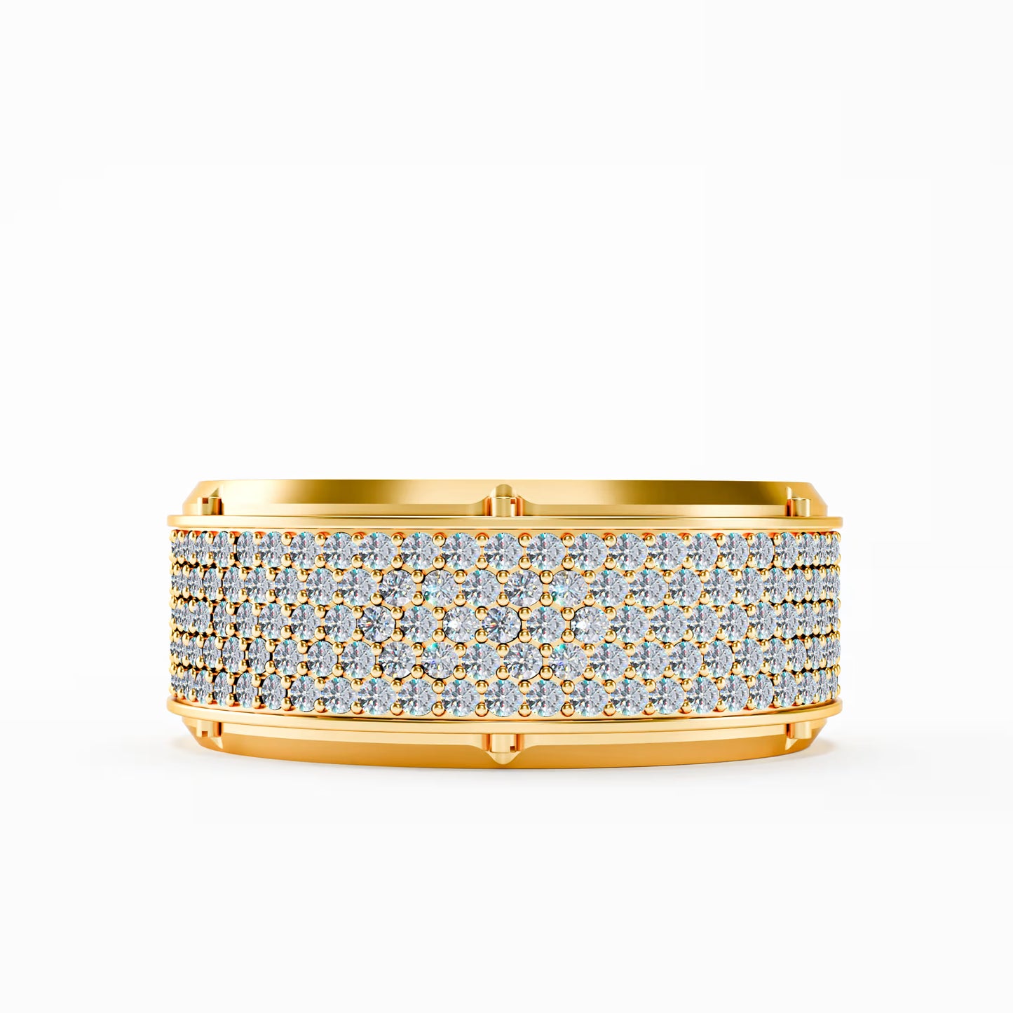 The Emperor - Men's Full Pavé Diamond Wide Statement Ring by Gehnok