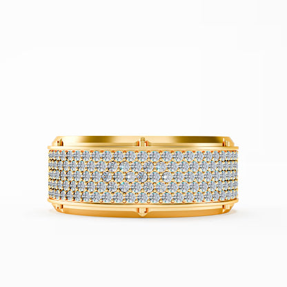 The Emperor - Men's Full Pavé Diamond Wide Statement Ring by Gehnok