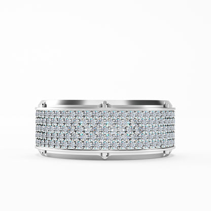 The Emperor - Men's Full Pavé Diamond Wide Statement Ring by Gehnok