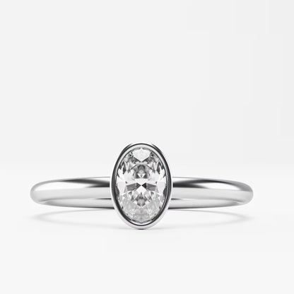 Oval Full Bezel Solitaire Ring