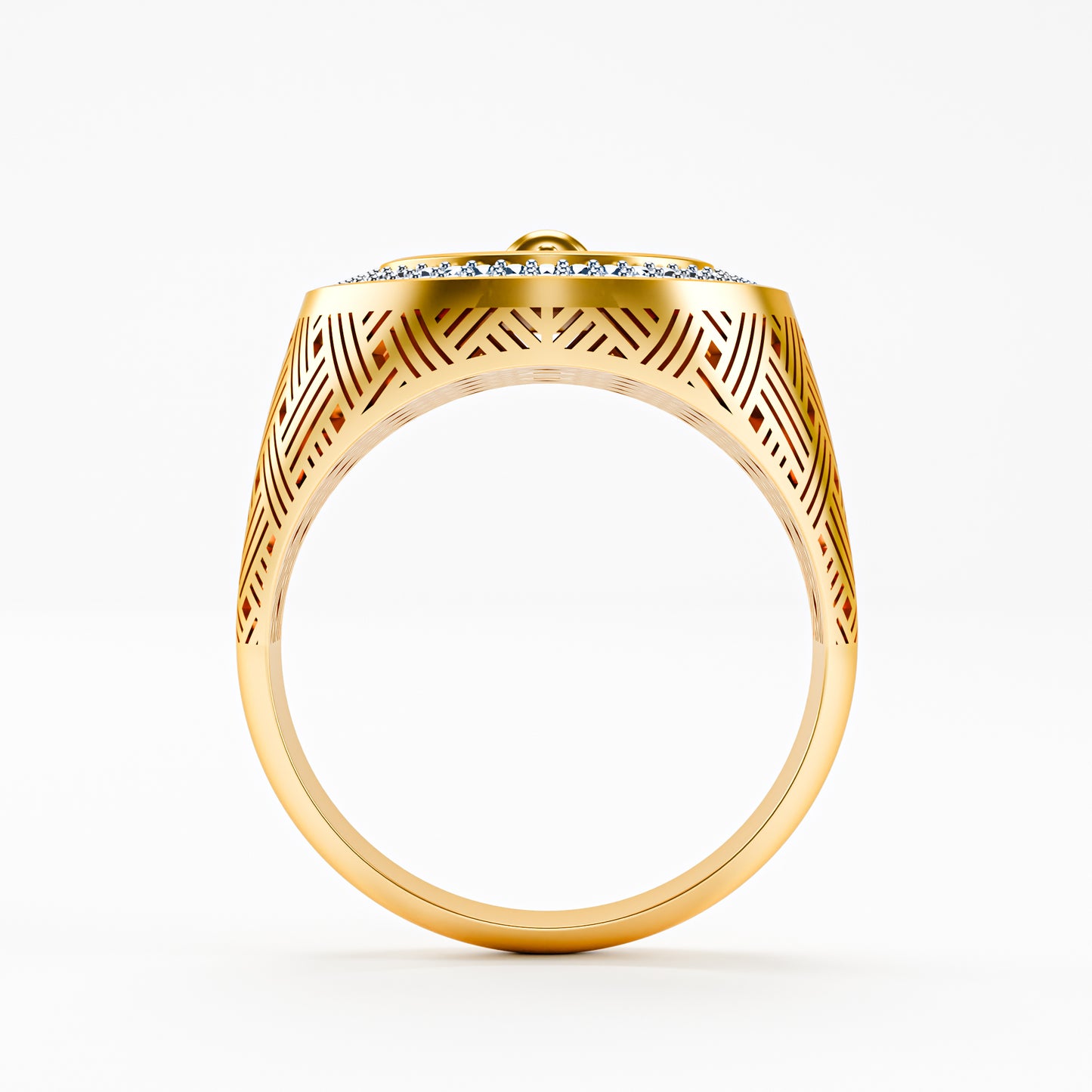 14K Solid Gold Men's Chess King Signet Ring | Black Onyx Diamond Halo Ring | 3D Chess Piece Statement Ring | Iced Out Men's Signet Ring | Luxury Gift for Him | Fine Men's Jewelry