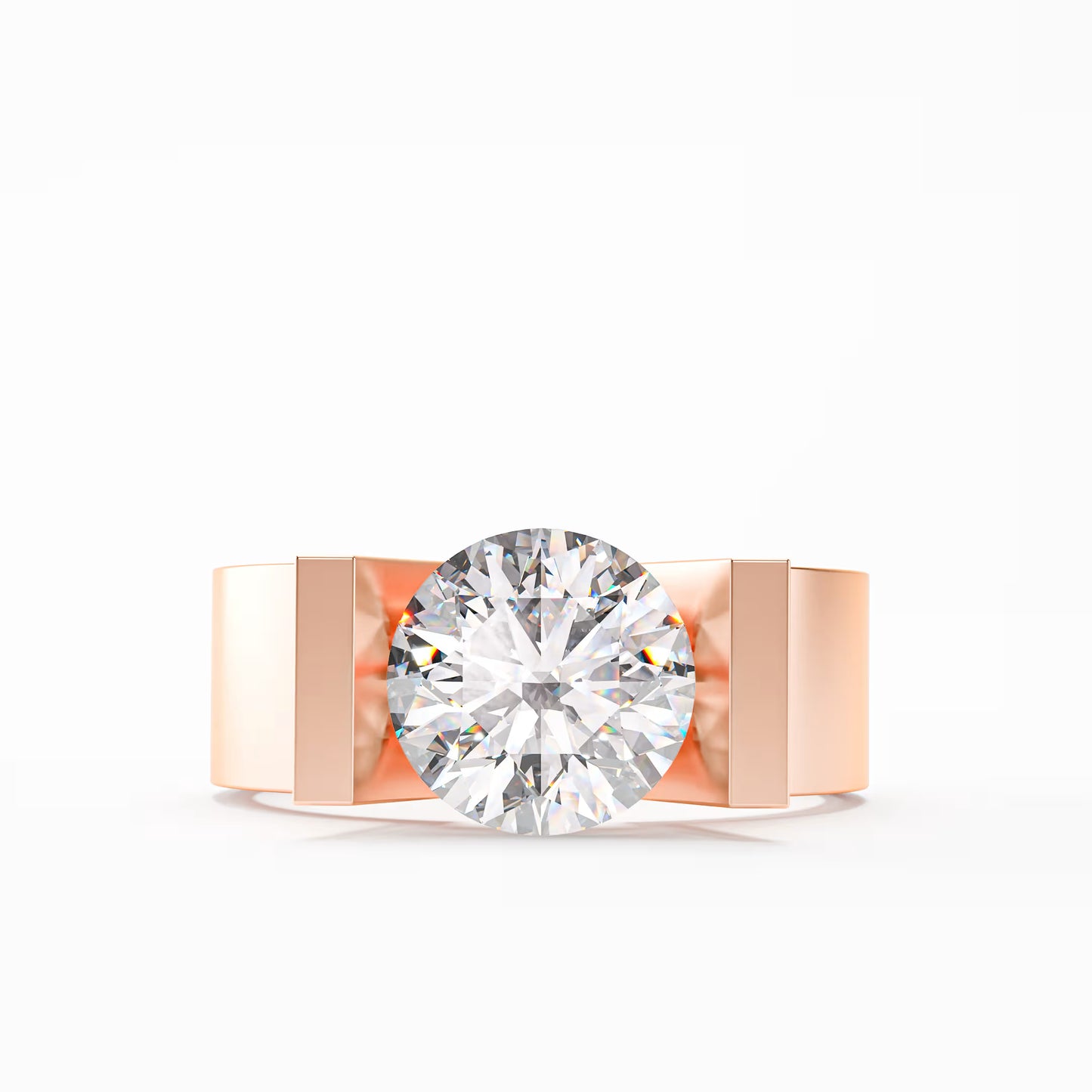 The Floating Stone - Men's Bar Set Diamond Ring