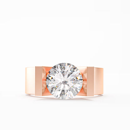 The Floating Stone - Men's Bar Set Diamond Ring