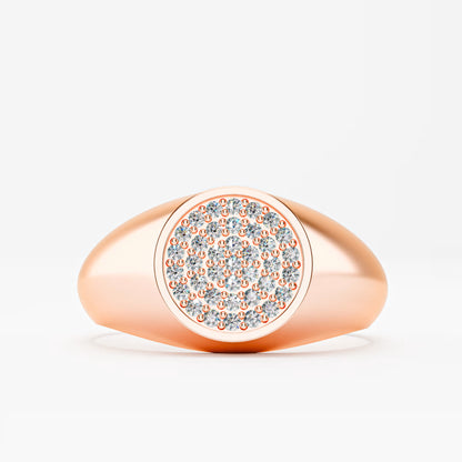 The Diamond Signet - Oval Pavé Diamond Men's Ring
