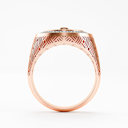 The King - Chess King Diamond Signet | onyx Ring by Gehnok