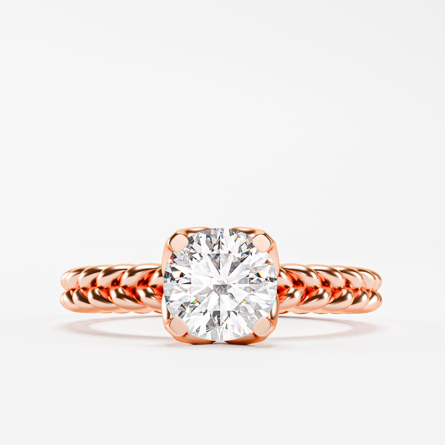 The Rope Solitaire - Twisted Braid Diamond Ring by Gehnok