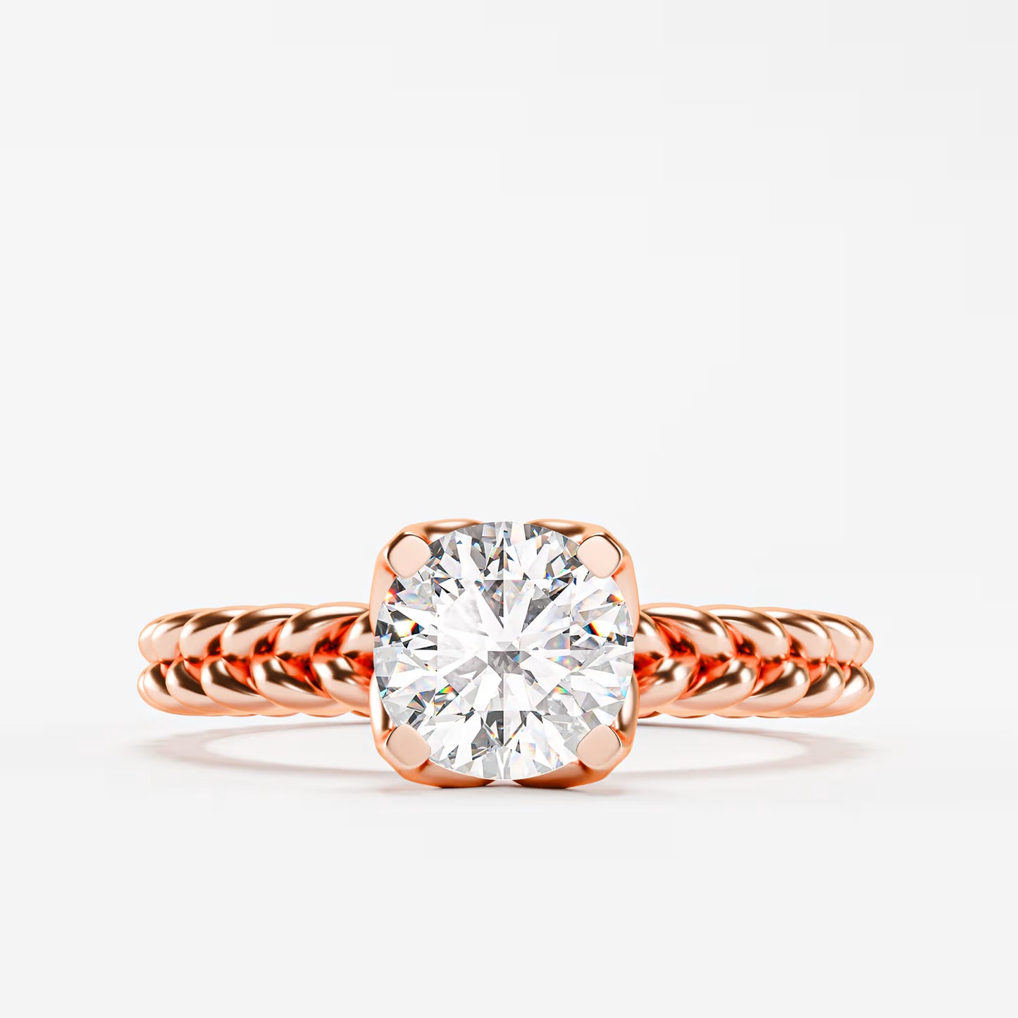 The Rope Solitaire - Twisted Braid Diamond Ring by Gehnok