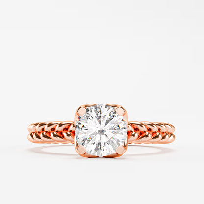 The Rope Solitaire - Twisted Braid Diamond Ring by Gehnok