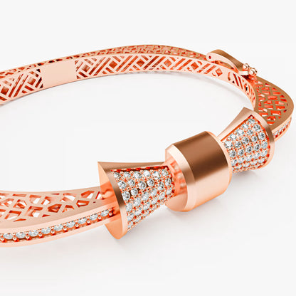 The Rose Bow - Diamond Pavé Bow Bangle