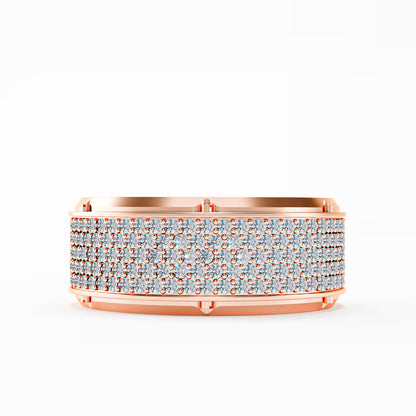 The Emperor - Men's Full Pavé Diamond Wide Statement Ring by Gehnok