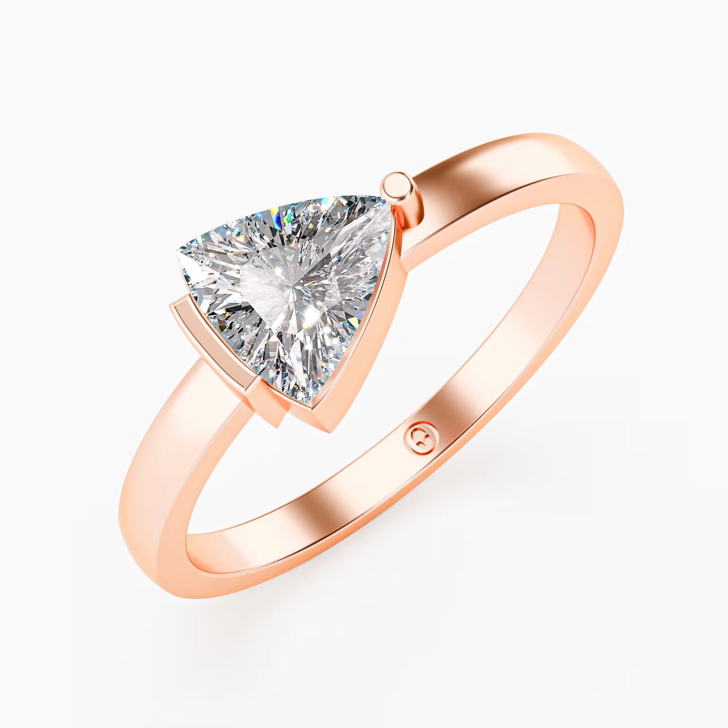 The Trillion - Triangle Diamond Half Bezel Solitaire