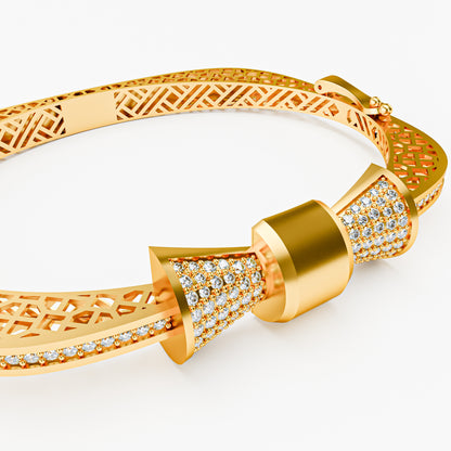 The Rose Bow - Diamond Pavé Bow Bangle