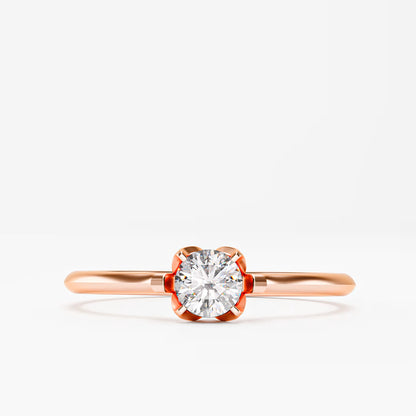 The Tulip - 6 Prong Floral Diamond Solitaire
