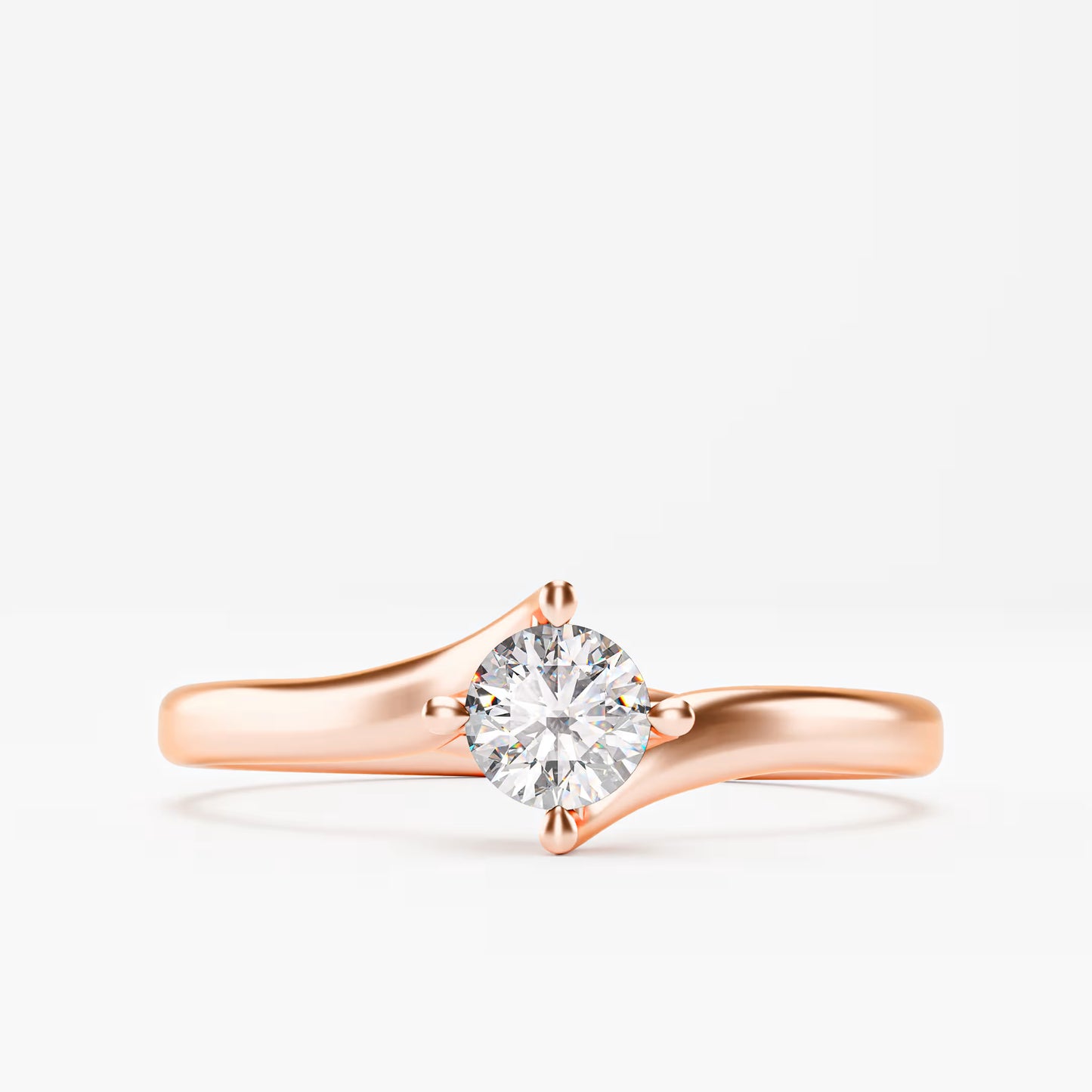 The Soft Solitaire - Gold Round Prong Diamond Comfort Fit Ring