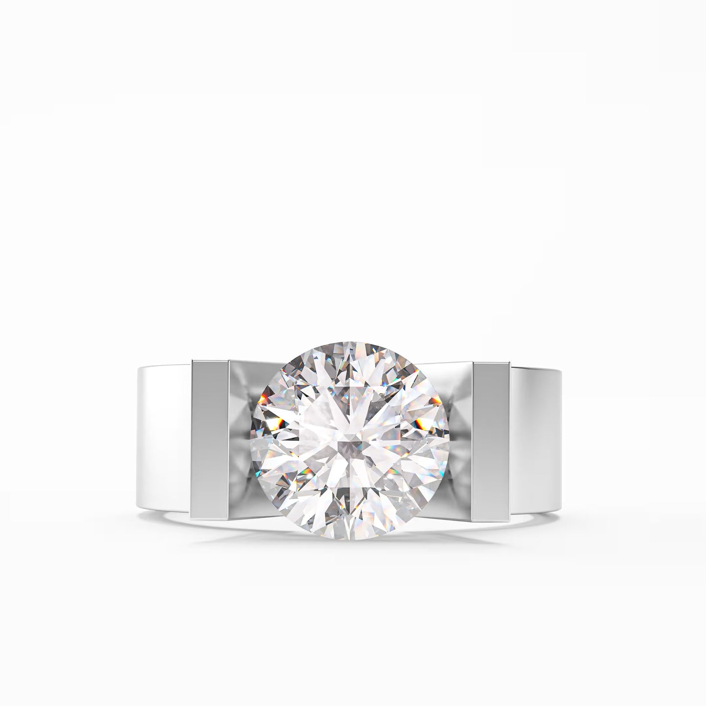 The Floating Stone - Men's Bar Set Diamond Ring
