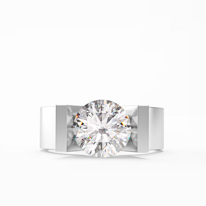 The Floating Stone - Men's Bar Set Diamond Ring