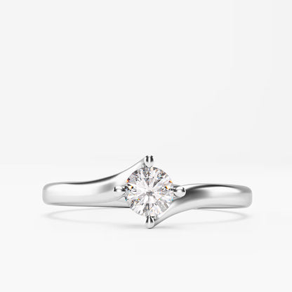The Soft Solitaire - Gold Round Prong Diamond Comfort Fit Ring