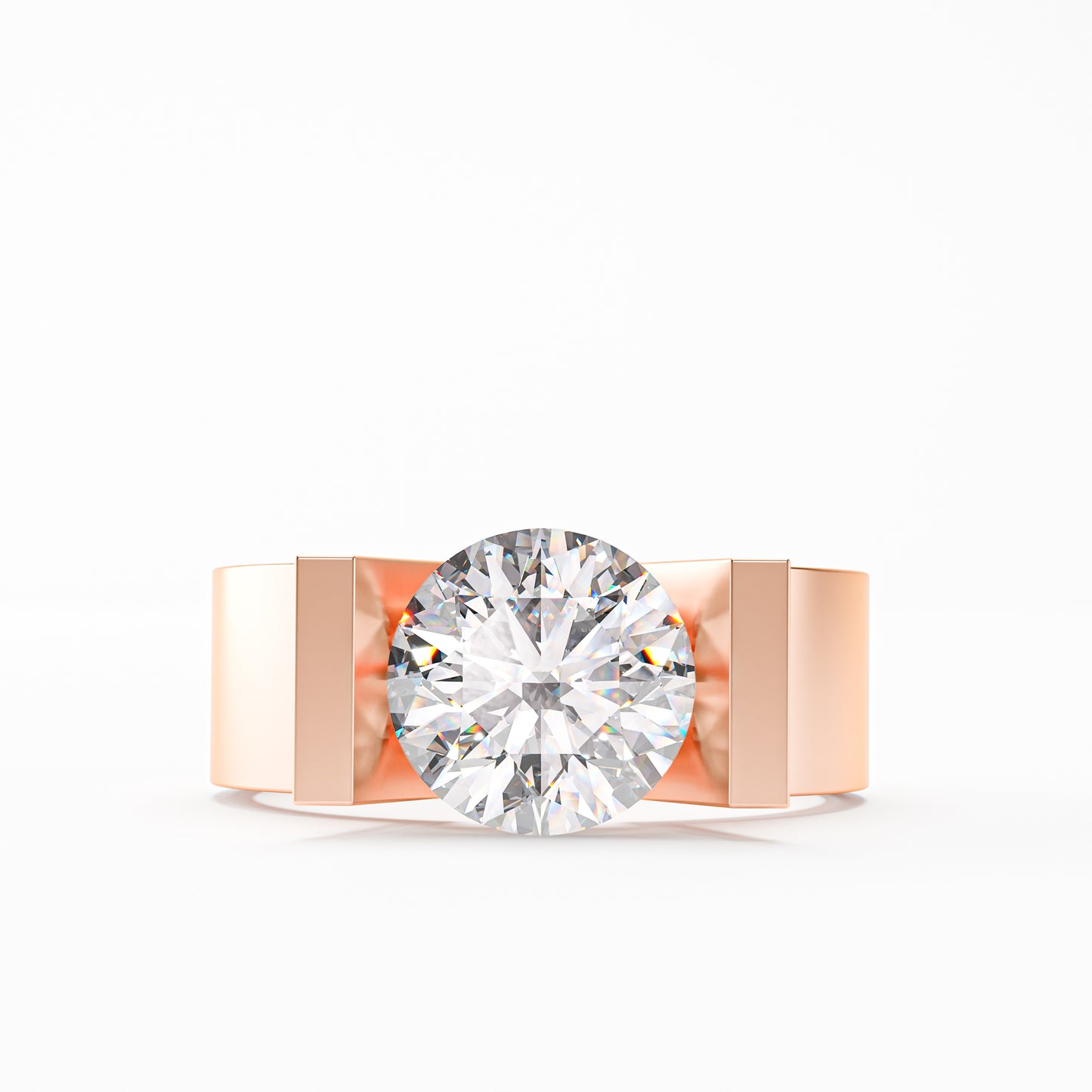 The Floating Stone - Men's Bar Set Diamond Ring