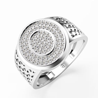 The Woven Dome - Tri-Color Gold Diamond Cluster Ring