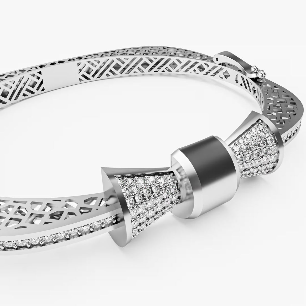 The Rose Bow - Diamond Pavé Bow Bangle