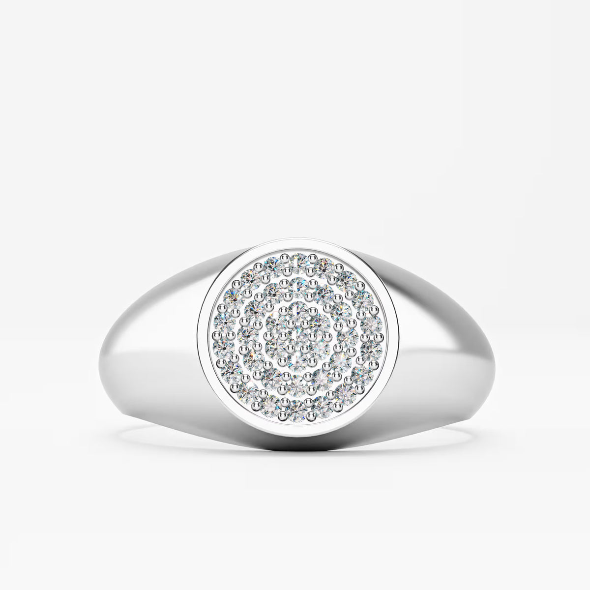 The Diamond Signet - Oval Pavé Diamond Men's Ring