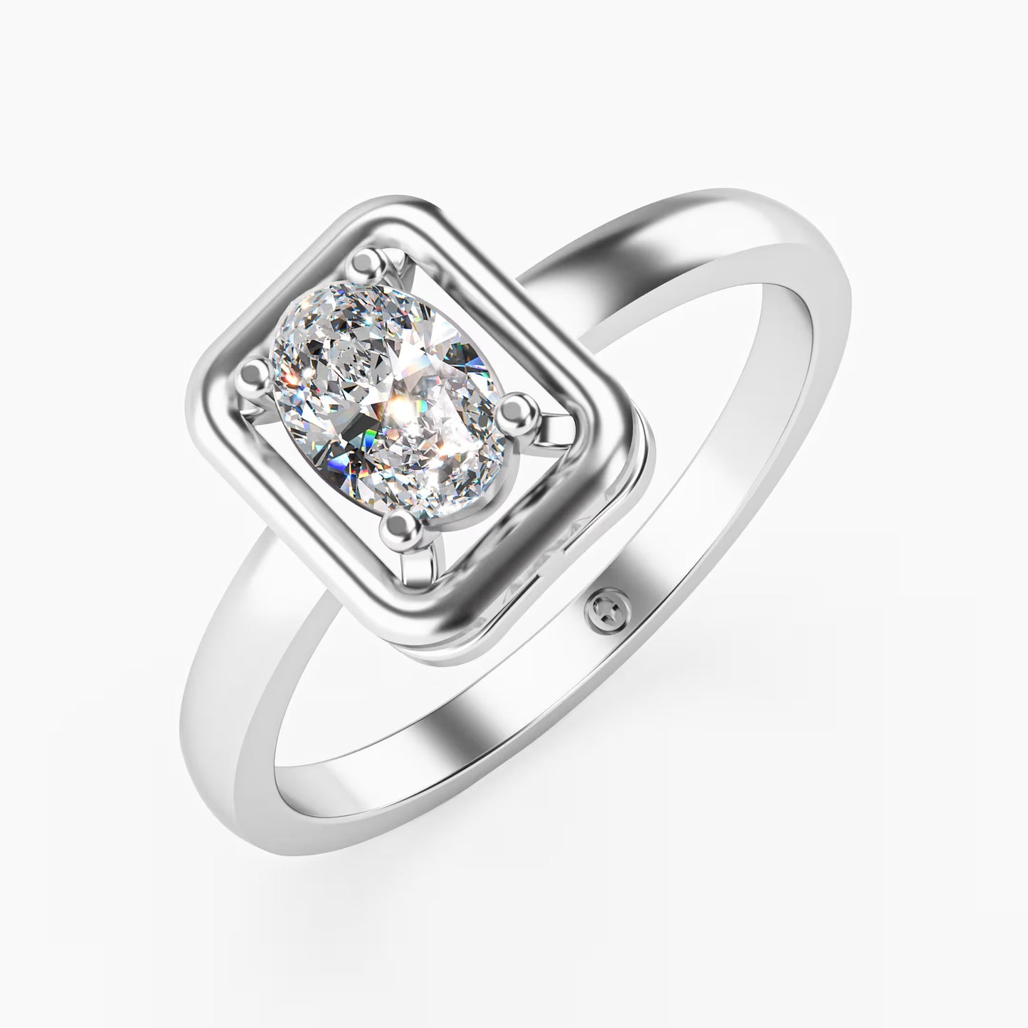 The Swirl - Oval Diamond Open Frame Solitaire Ring