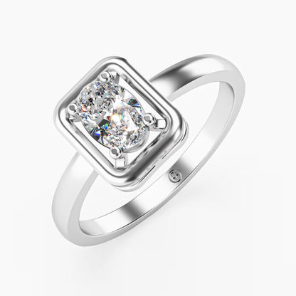 The Swirl - Oval Diamond Open Frame Solitaire Ring