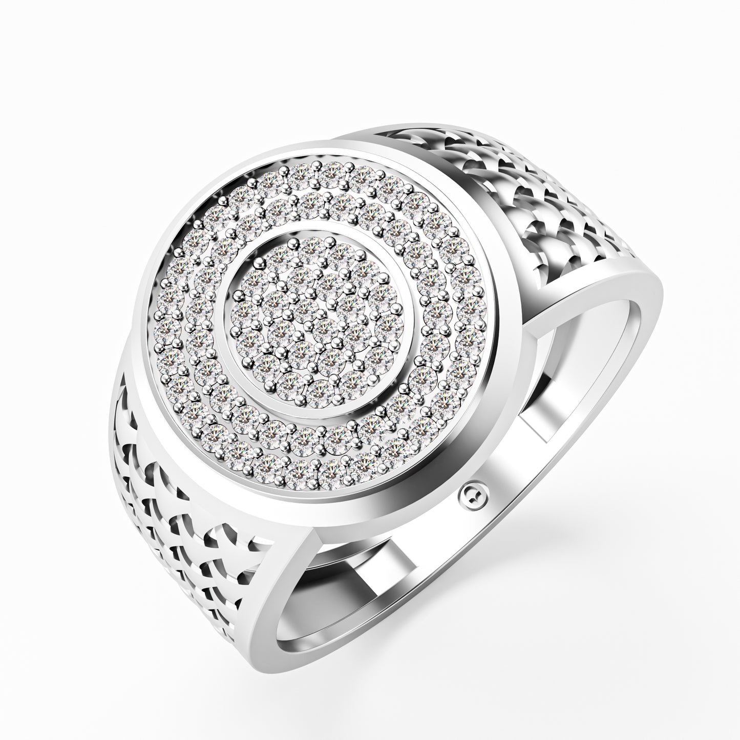 The Woven Dome - Tri-Color Gold Diamond Cluster Ring