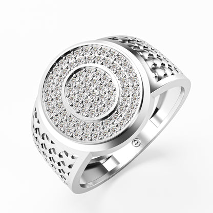 The Woven Dome - Tri-Color Gold Diamond Cluster Ring