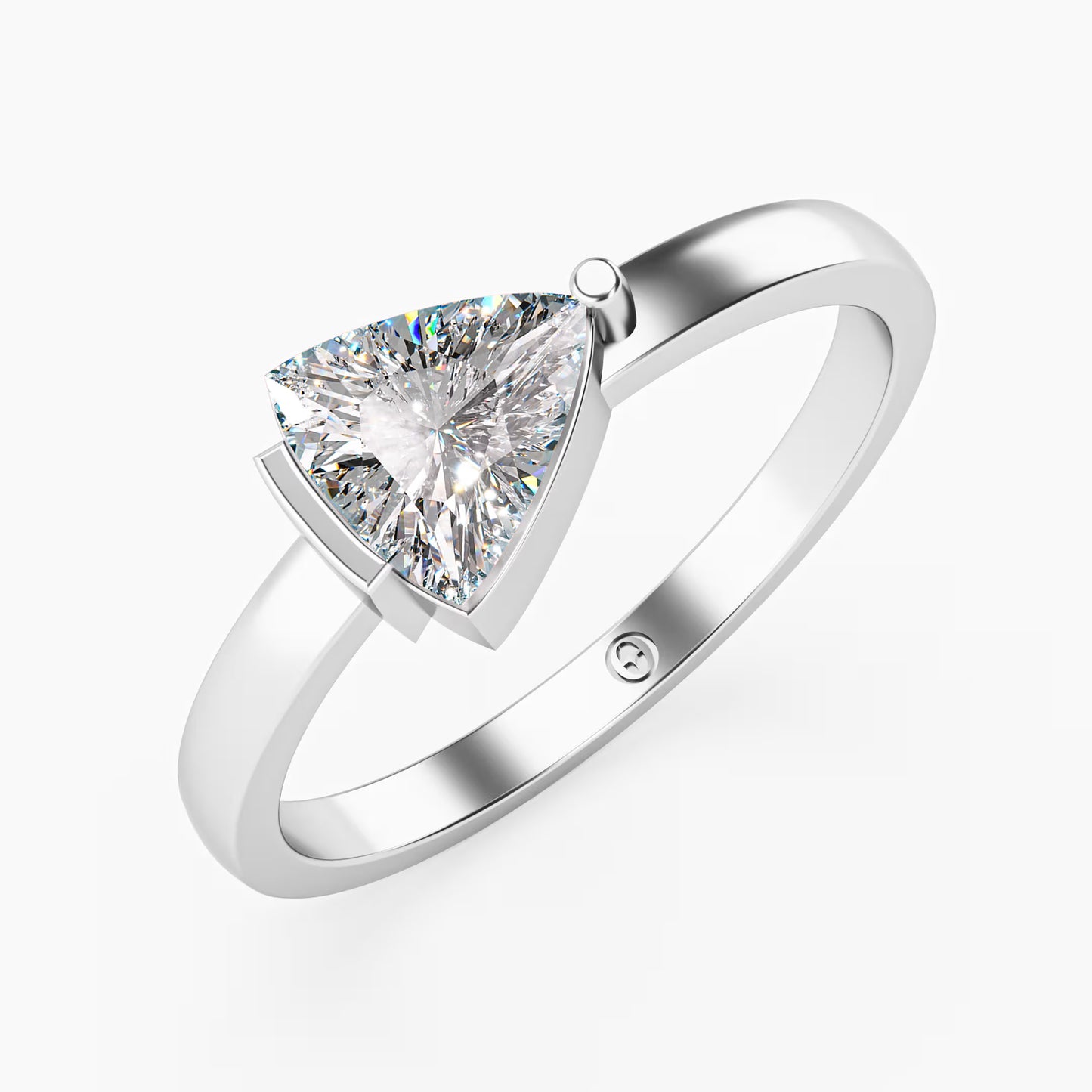 The Trillion - Triangle Diamond Half Bezel Solitaire