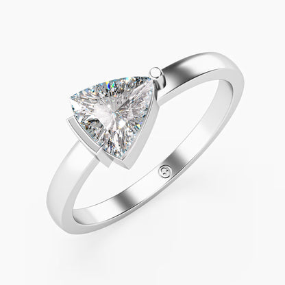The Trillion - Triangle Diamond Half Bezel Solitaire