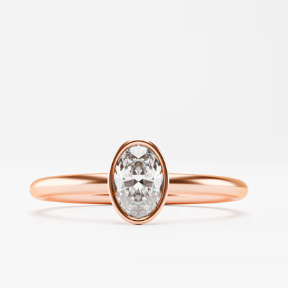 Oval Full Bezel Solitaire Ring
