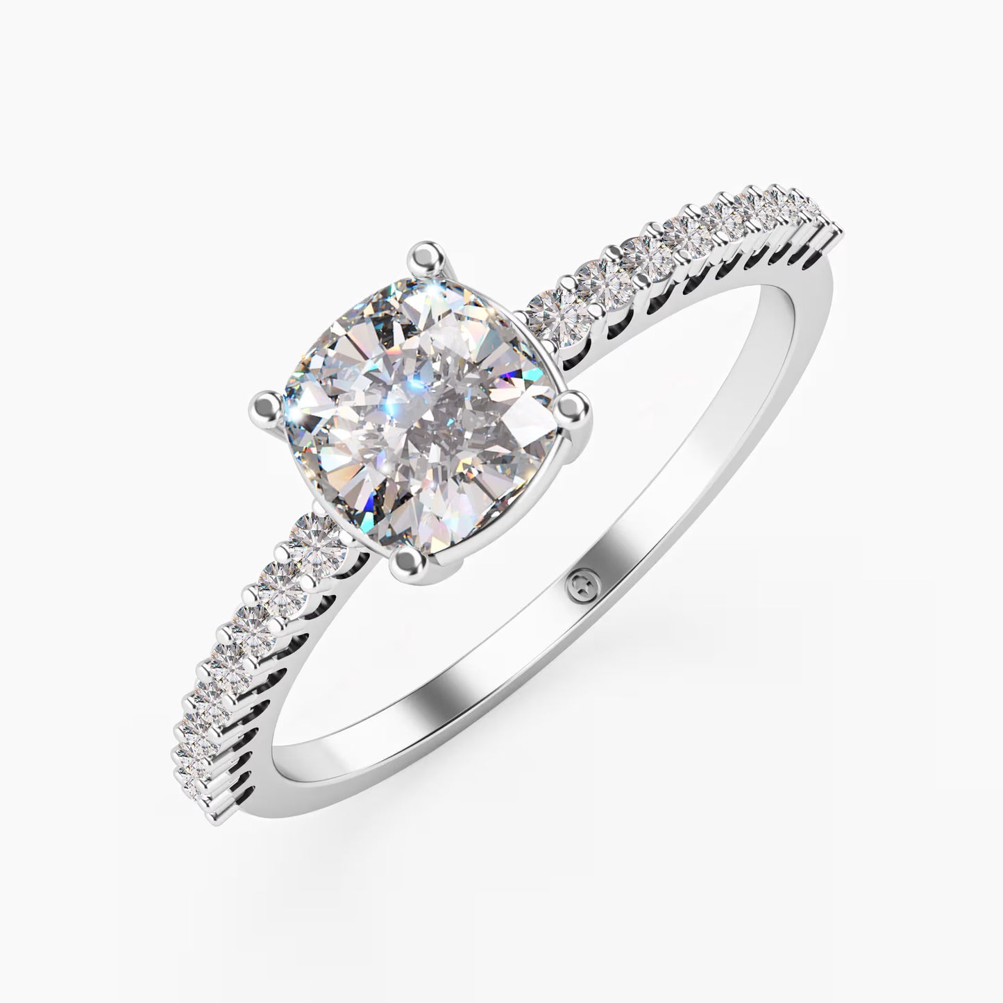 Cushion Cut Diamond Pavé band Ring