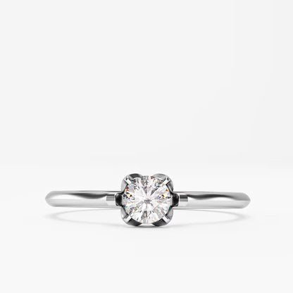 The Tulip - 6 Prong Floral Diamond Solitaire