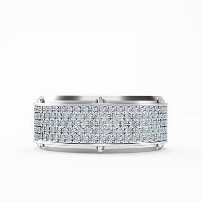 The Emperor - Men's Full Pavé Diamond Wide Statement Ring by Gehnok