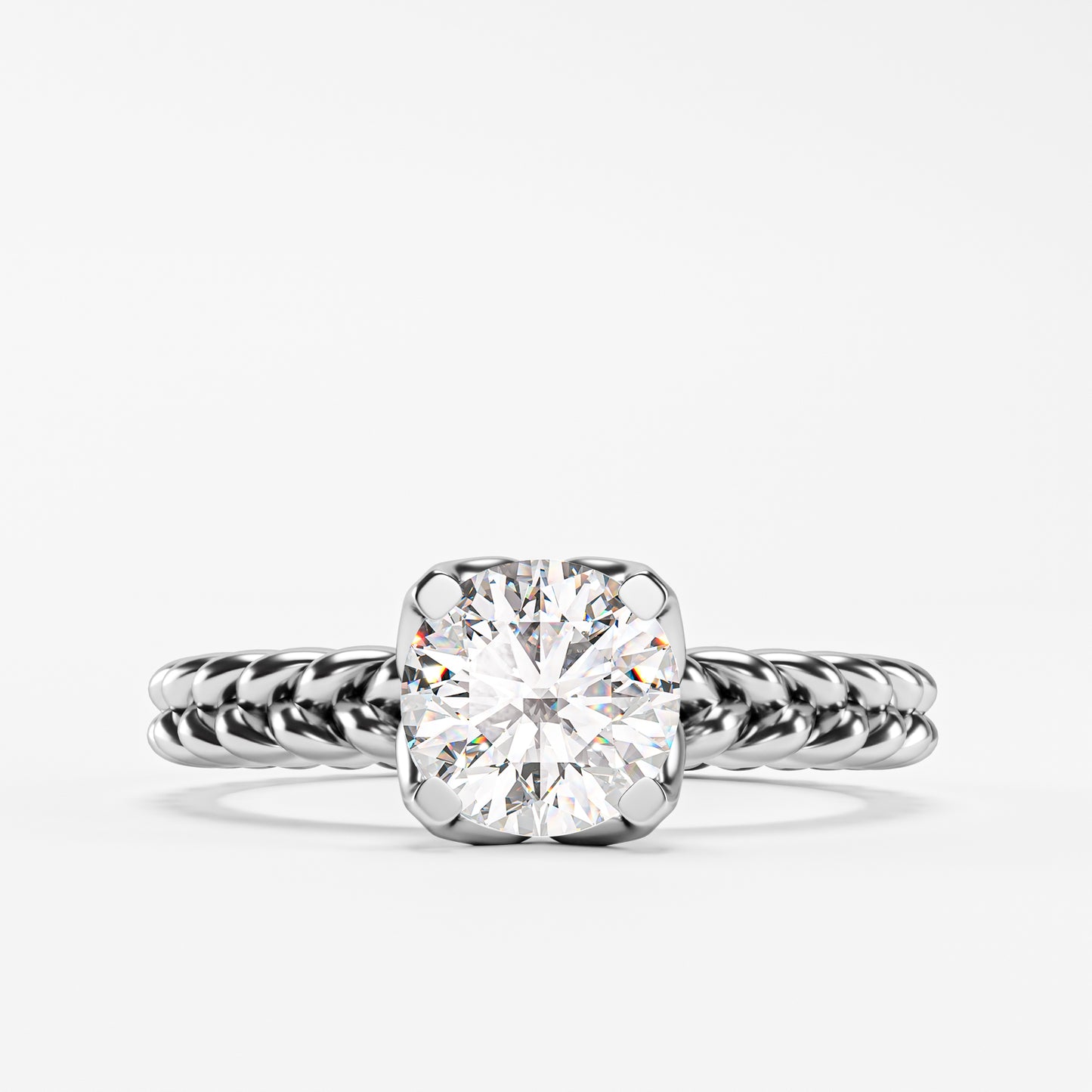 The Rope Solitaire - Twisted Braid Diamond Ring by Gehnok