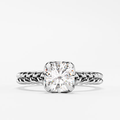 The Rope Solitaire - Twisted Braid Diamond Ring by Gehnok