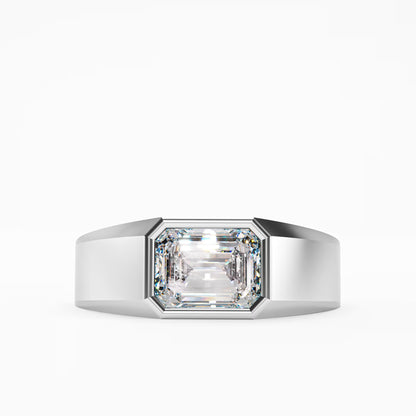 The Executive Two-Tone Gold Men's East-West Emerald Cut Diamond Ring