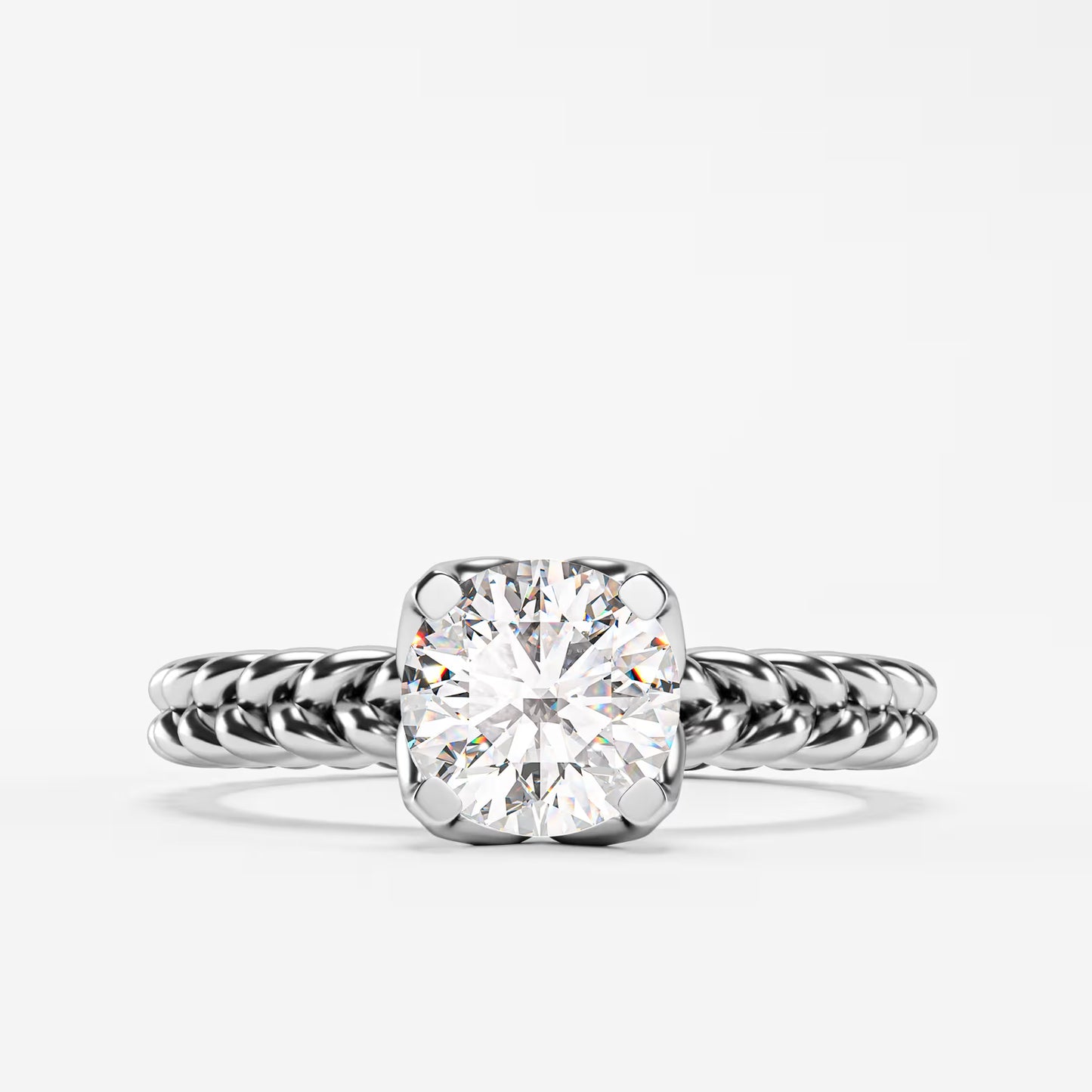 The Rope Solitaire - Twisted Braid Diamond Ring by Gehnok