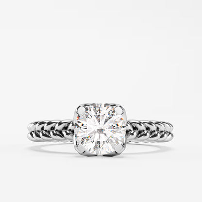 The Rope Solitaire - Twisted Braid Diamond Ring by Gehnok