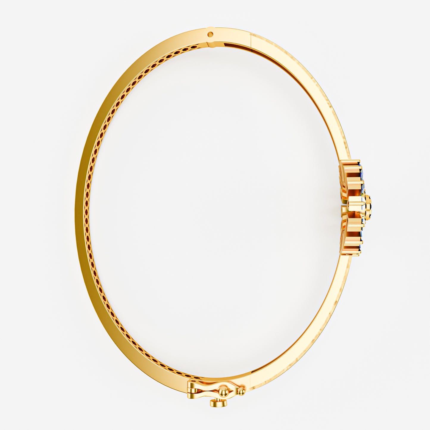 The Sunburst Bangle - Sapphire & Emerald Statement Bracelet by Gehnok